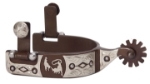 Ant Brn Spur Mens Eng GS Trim Team Roping Motif 