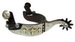 Antique Brown Mens Spurs W/Crosses 