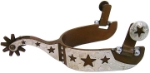 Antique Brown Mens Spurs Cut-Out Stars 