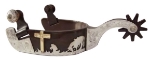 Ant Brn Spur Mens GS Eng Trim Cowboy Prayer Motif 