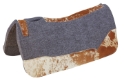 Sq. 1in. Wool Felt Saddle Back Cut Contoured w/T.G. leather w/ Hair Plain 