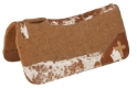 Sq. 1in. Felt Saddle Back Cut Contoured w/Hair On Wear Leather w/Cross Motif 